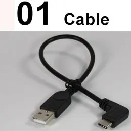 PCTONIC тип-c для USB-A Мужской кабель питания данных 90 градусов прямоугольный локоть изгиб разъем короткий кабель 25 см для power bank - Цвет: 01 Cable