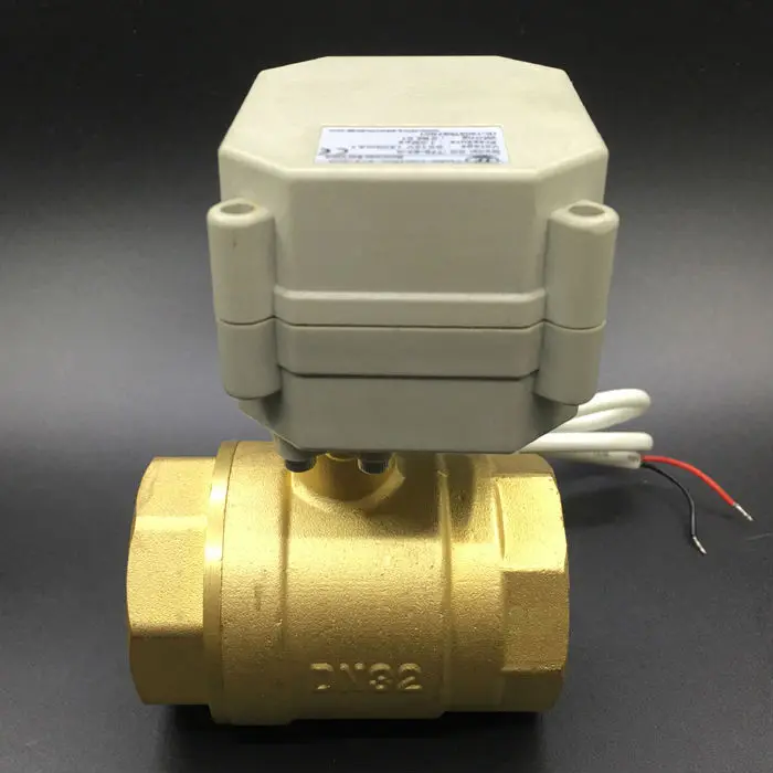 DC12V DC24V BSP/ДНЯО латунные 1-1/4 ''Электрический моторный клапан 2/3/5/7 провода 2-полосная DN32 моторизованный шаровой клапан TF32-B2-A