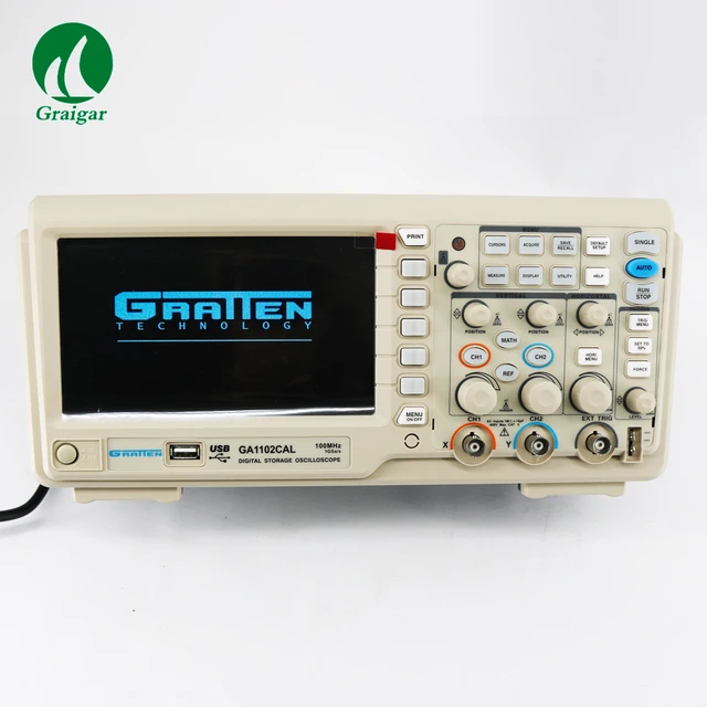 Cheap GA1102CAL Digital Storage Oscilloscope 2 Channels 100MHz 32 kinds of Automatic Measurement 