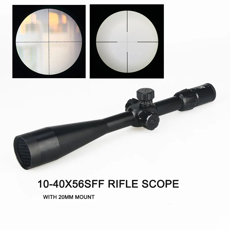 

Tactical 10-40X56SFF Rifle Hunting Scope With Scope Mount Cover For Hunting Shooting HS1-0284