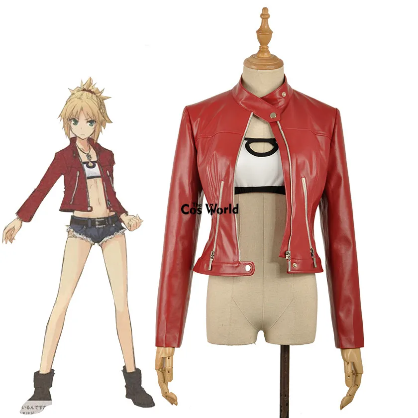 Fate/Apocrypha Saber of Red Mordred Cosplay Costume Red Coat Custom 