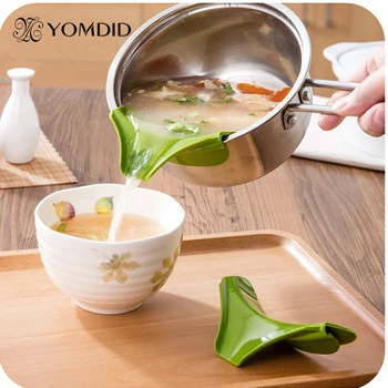 

Practical Silicone Funnel Soup Drainage Equipment Round Rim Anti-Spill Spout Kitchen Tools Embudo de silicona