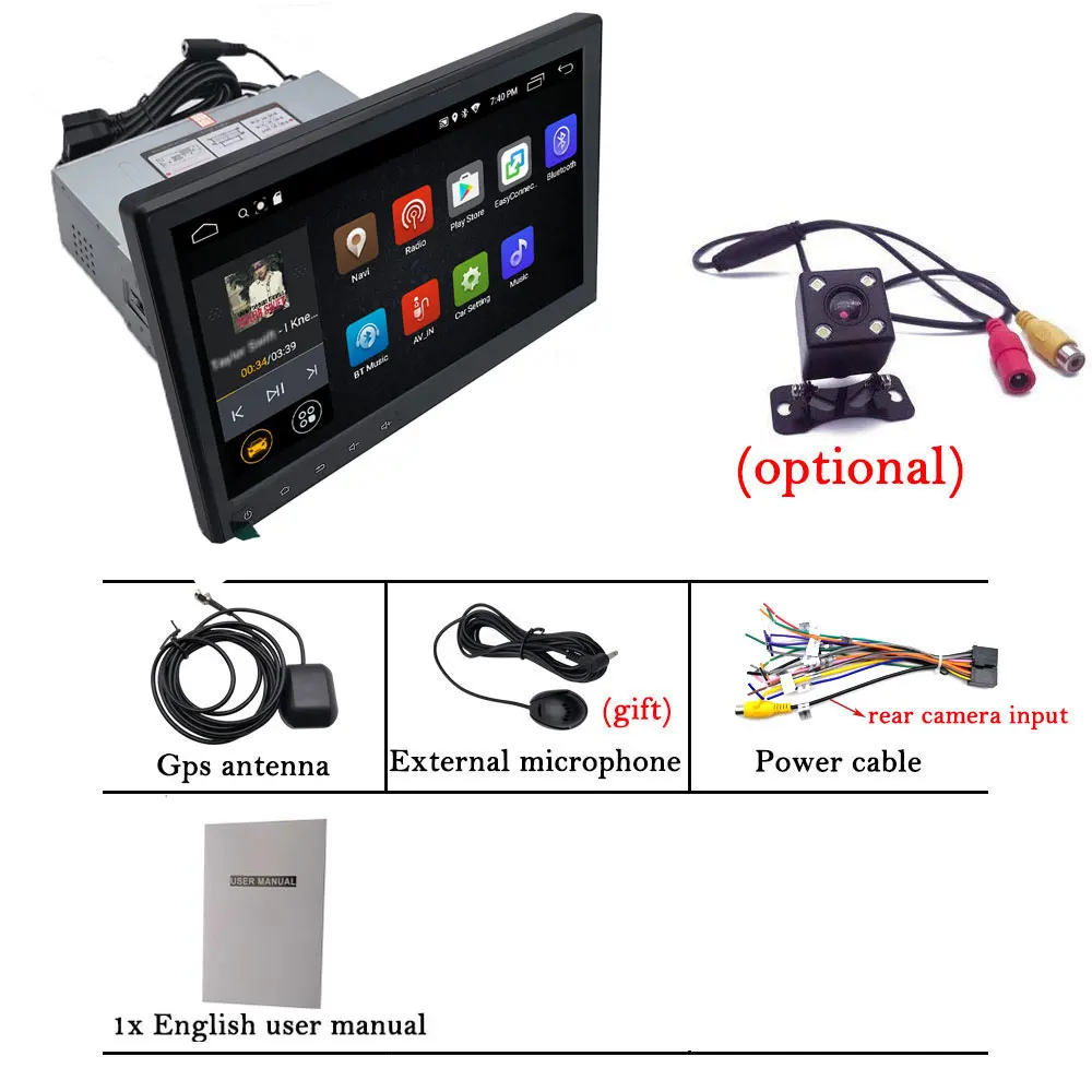 Flash Deal YODY Single 1 Din 10.1 inch Android 8.1 Car Radio Stereo Touch Screen Car GPS Navigation Support Bluetooth Wifi Mirror Link OBD 5