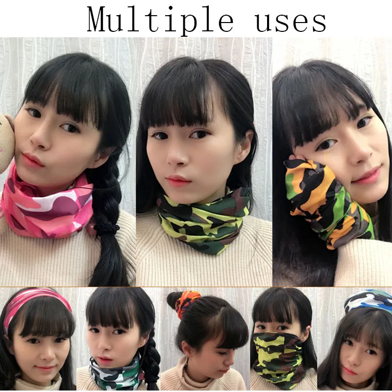 Camo Magic Scarf Face Bandanas Headwear Bandana Mask Shemagh Tactical Balaclava Outdoor Cycling Hiking Scarves Turban Head Wrap