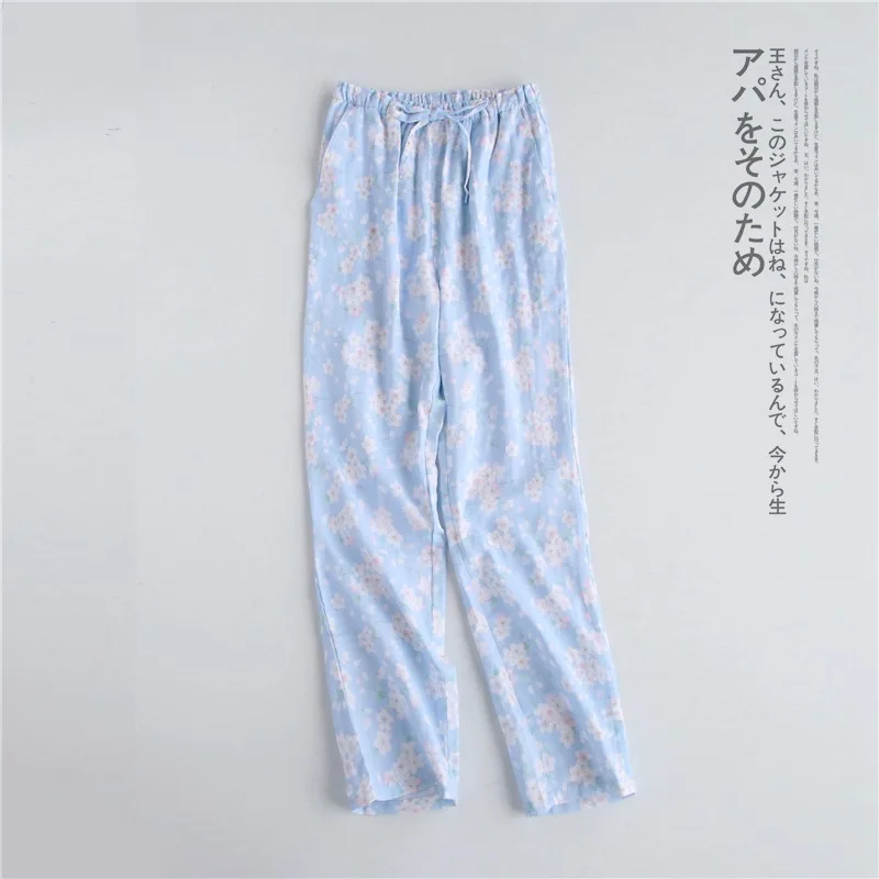 Женская одежда для отдыха пижамные штаны брюки марлевые хлопковые пижамы с принтом брюки пижамы женские брюки XL 25 цветов - Цвет: Style25