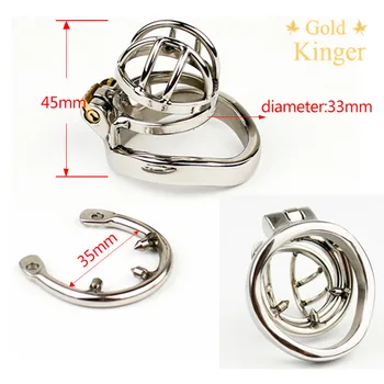 CHASTE BIRD Male Stainless Steel Cock Cage with Penis Barbed Ring Chastity Device Adult Belt with Stealth New Lock Sex Toys A273 4