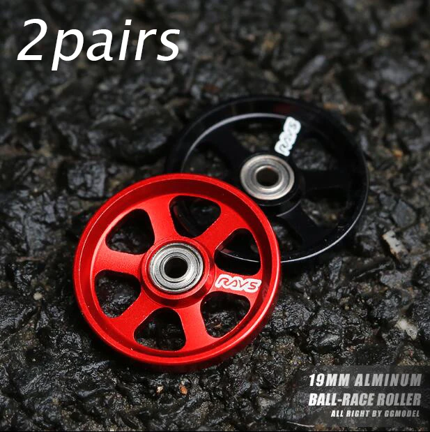 

2 Pairs 95010 19mm Guide Roller TE37 Light Weight Aluminum Ball-race Roller Spare Parts For Tamiya Mini 4WD Car Mo