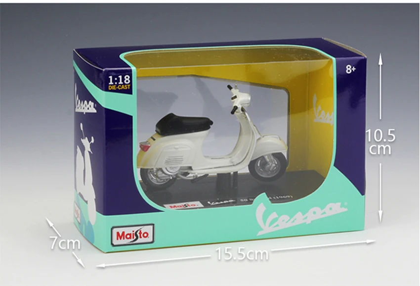 MAISTO 1:18 Vespa 50 Специальный (1969) сплав литой мотоцикл модель гибкие вращающиеся колеса игрушка для детей подарки игрушки коллекция