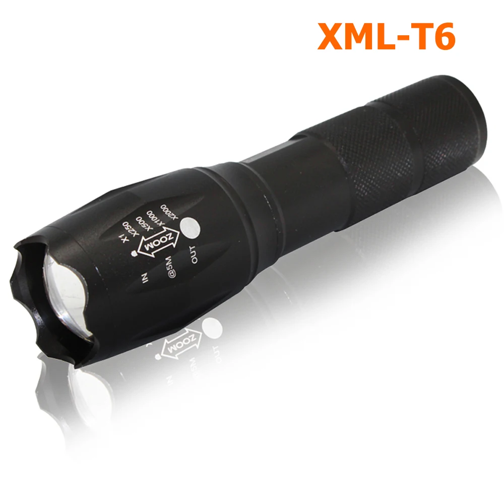 

Rechargeable LED Flahslight LED XML T6 Flashlight 1000 Lumens Torch 5 Modes Light Zoomable Tactical Flashlight Lamp