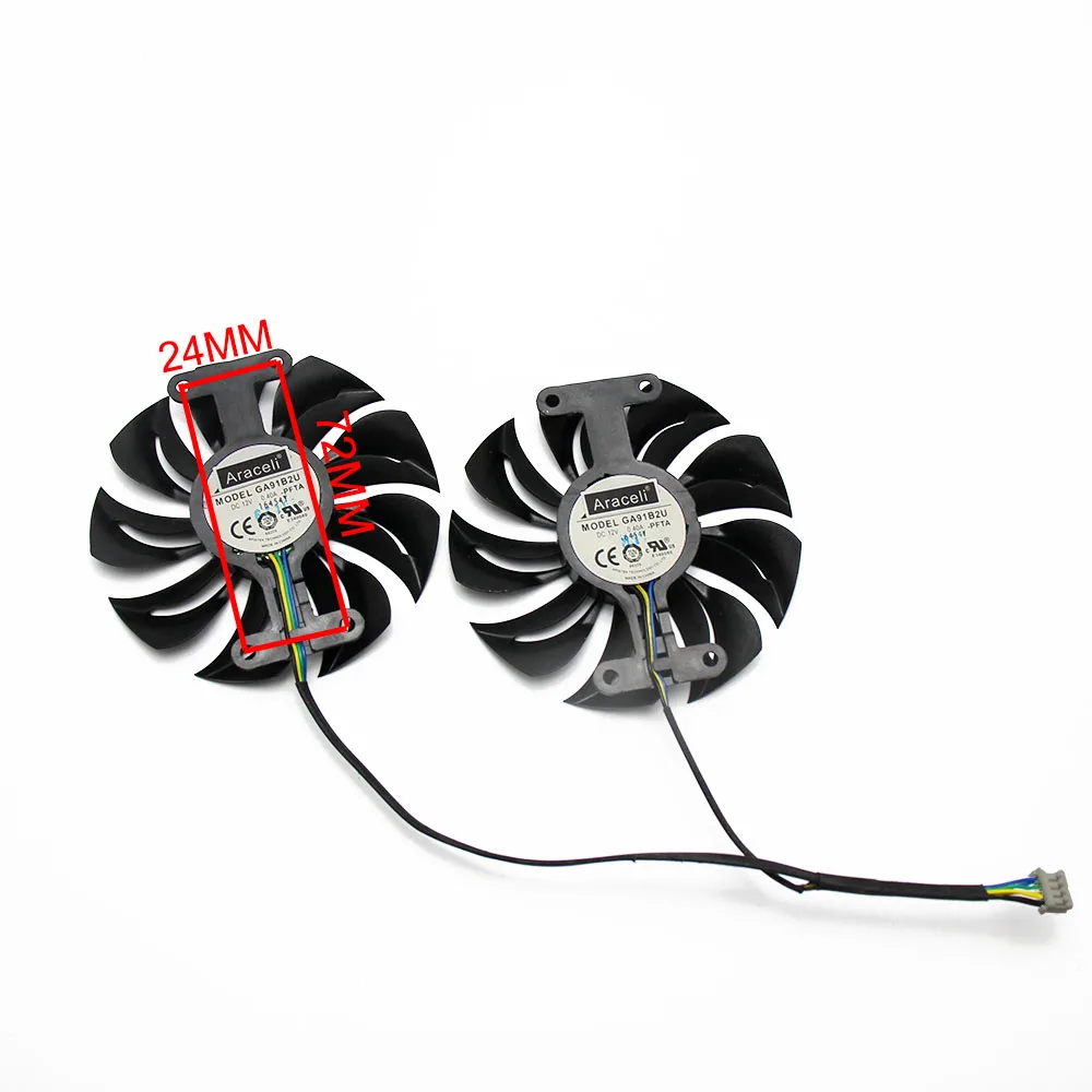 GA91S2U PowerColor Red Dragon RX480 RX580 RX470 GPU Graphics Alternative Cooler fan For RX 580/480/470 Video Card Cooling Fans