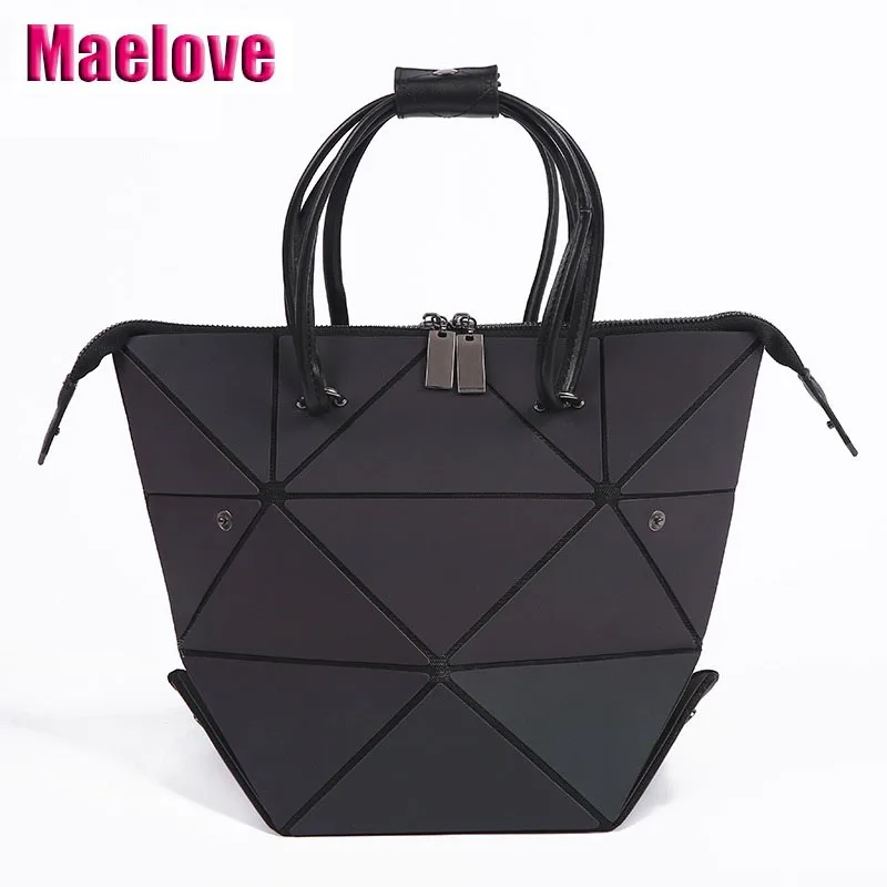 cheap Maelove luminous bag Fashion Women geometric handbag lattic Folding tote large capacity casual shopping bag Free Shipping