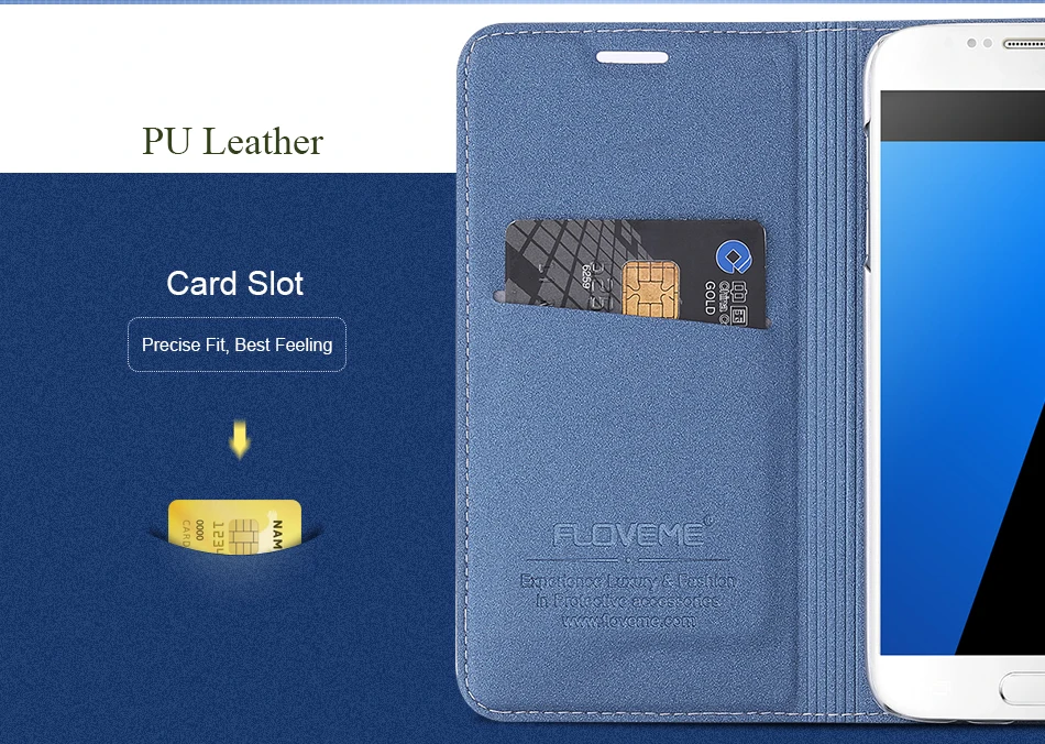 FLOVEME PU Leather Case For Samsung Galaxy S7 S6 S5 Phone Cases Wallet Pouch Card Slot Stand Cover Coque Bag For Galaxy S7 S6 S5 (6)