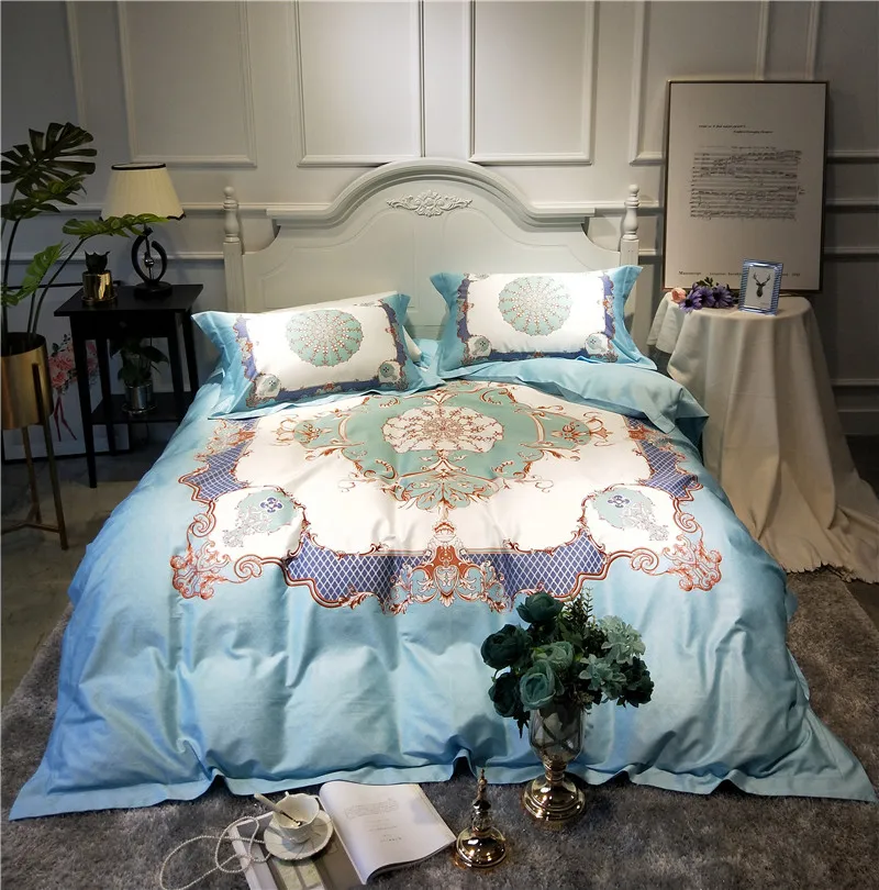 

Bohemia style Luxury exquisite pattern Digital Printing Egyptian cotton Bedding Set Duvet Cover Bed Linen Bed sheet Pillowcases