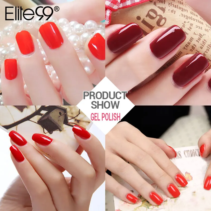 Elite99 винно-красный Гель-лак Lucky color Nail Art Полупостоянный Гель-лак праймер для ногтей Маникюр УФ-лампа для геля лак для ногтей