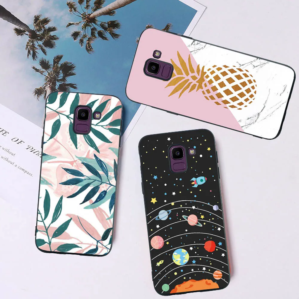 

Phone Cover For Samsung J4 Plus J4 Prime J6 Plus J6 Prime Silicone Soft Case Heart Marble Flower Flamingo Case Shell Funda Coque