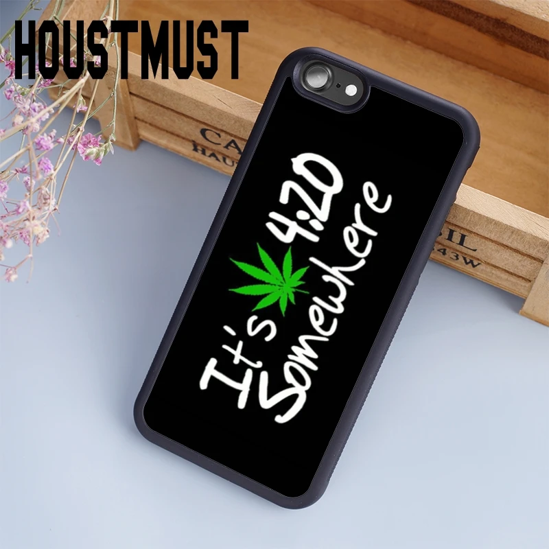 HOUSTMUST Its 420 Somewhere Weed Case cover For iPhone 5 5S SE 6 6S 7 8