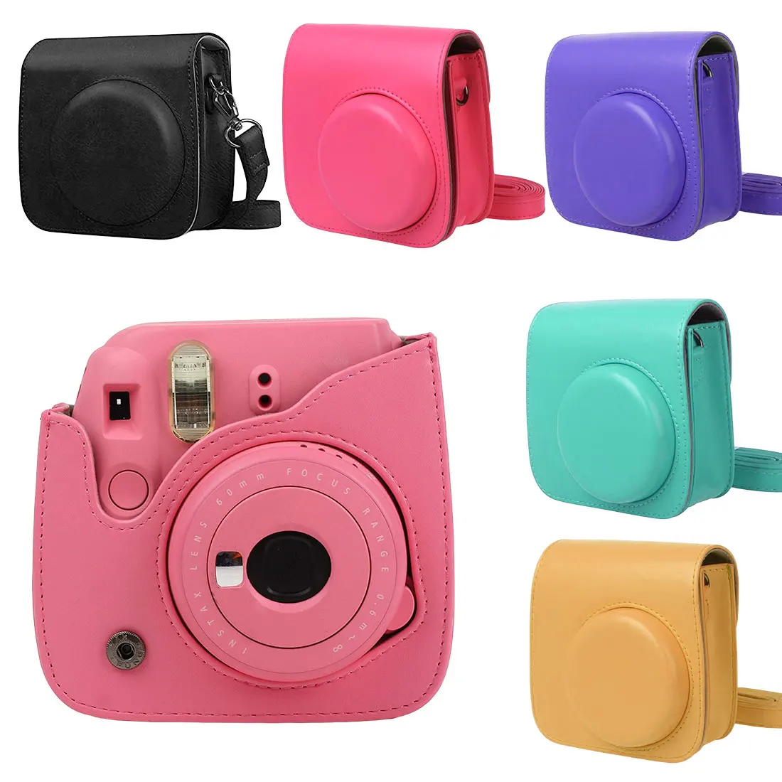 Новая ПУ искусственная Сумка для фотоаппарата чехол с ремешком для Fujifilm Mini8 контейнер для фотоаппарата сумки анти-сейсмическая водонепроницаемая сумка для камеры
