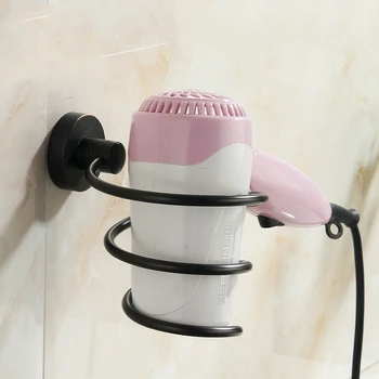 

New Design Contemporary Solid Brass Rubber Paint Hair Dryer Rack Brushed Copper Bathroom Shelf Mounting Bathroom Accessories V9
