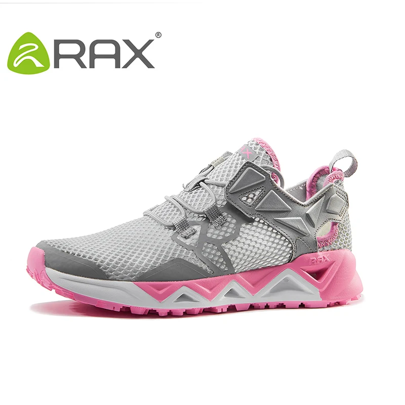 RAX/Новинка; мужские и женские летние треккинговые ботинки; дышащая обувь; треккинговые туфли; обувь для отдыха на открытом воздухе; для рыбалки; кемпинговые кроссовки для мужчин - Цвет: light grey women