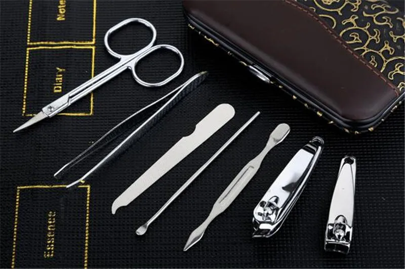 20 комплектов 7 шт./компл. маникюрный набор профессиональных Нержавеющая сталь Когтерез Комплект палец плоскогубцы ногтей Педикюр Toe Nail Инструменты S