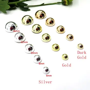 

6-16mm Gold/Silver bright semisphere garment rivet studs for bag, hat, shoe,leather chocker wrap belt accessories diy