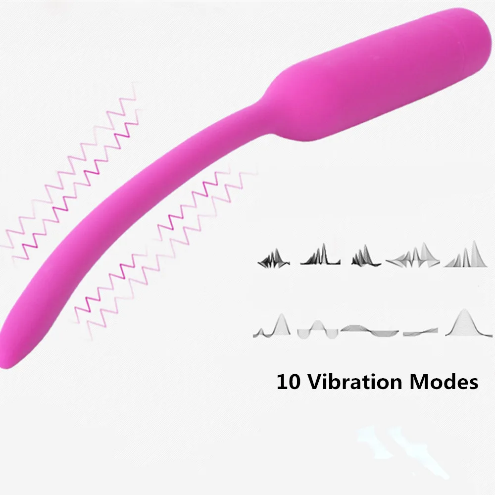 Male Penis Plug 10 Speed Vibrator Urethral Dilator Sounding Rod Silicone Electric Massager Adult Sex Toys for Men Masturbator (7)