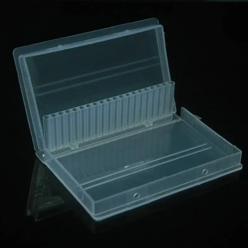 

1PC Transparent Acrylic Nail Drill Bits Box 20 Holes Plastic Display Stand Container for 3/32" Bits Drill Exhibition
