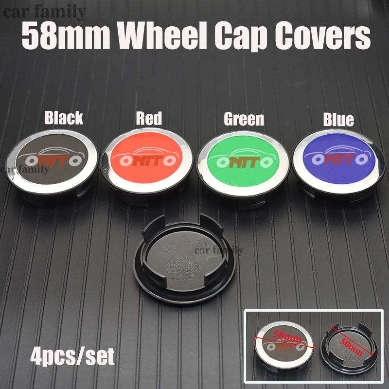 

Car Accessorie Green Blue Red Black 58MM 5.8CM Auto Wheel Rim Emblem Hub Cap Covers for XF XJ XJS XK S-TYPE X-TYPE OEM 4PCS/SET