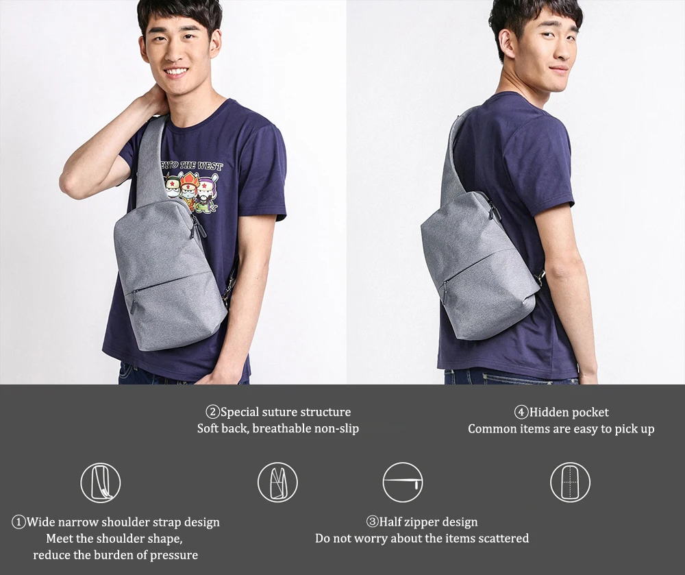 Оригинальный Xiaomi mi сумка на плечо простая нагрудная сумка мужская сумка женская повседневная mi ni сумка модный тип рюкзак для камеры