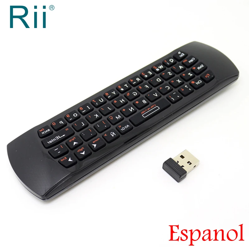 

Original Rii i25 Spanish(Espanol) Version 2.4G Mini Wireless Keyboard Air Mouse for Android TV Box/Mini PC/Laptop