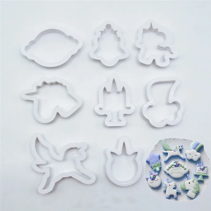 8pcs set creative unicorn cookie cutter diy fondant chocolate cake 8pcs set creative unicorn cookie cutter diy fondant chocolate cake embossing stencil mold biscuit mold baking tool in cookie tools from home garden on