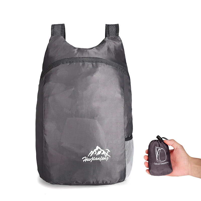 S. IKRR портативный нейлоновый рюкзак для путешествий, однотонный простой складной рюкзак на молнии, водонепроницаемая складная сумка для женщин и мужчин