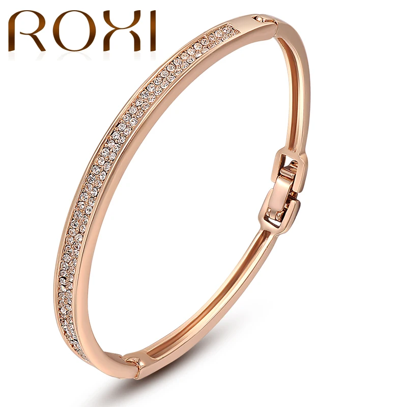 

ROXI New Charming Bracelet Micro Paved Shining Tiny Zircon Loops Connect Bracelet& Bangle for Women Jewelry Christmas Gift