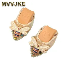 MVVJKE/большие размеры; дизайнерское ожерелье; женская обувь на плоской подошве; элегантные удобные женские модные мягкие необычные туфли со стразами