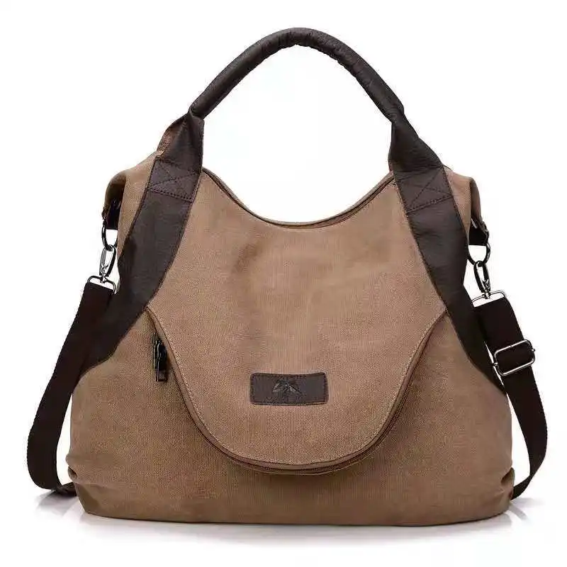 

Canvas Big Bag bags Casual Tote For Women 2018 New Retro Shoulder Bag Pure Color soft Women's Handbag