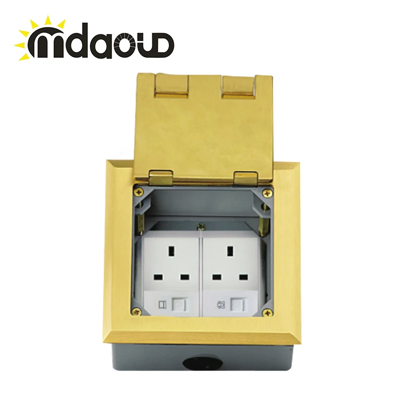 

Aluminium alloy UK Standard Open Cover Floor Socket Electrical Outlet