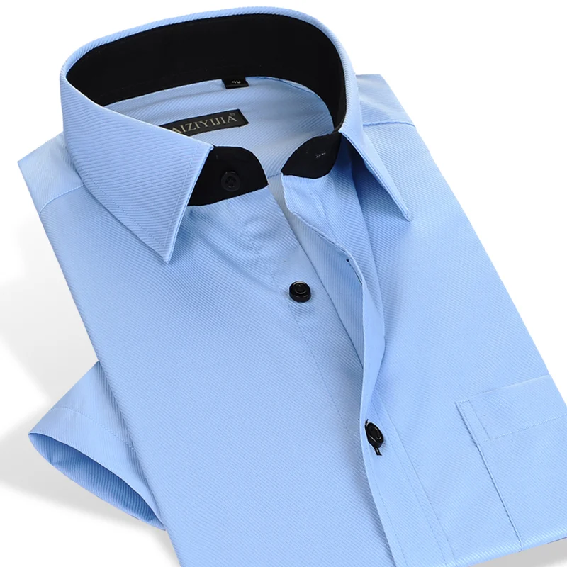

Summer Fashion Short Sleeve Shirts Slim Fit Twill Men Dress Shirt Business Formal Shirt Plus size 5XL 6XL