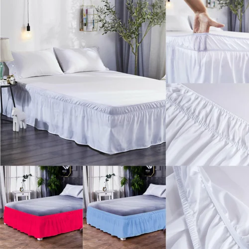 

US Classic Fashion Bed Skirt Double Brushed Pleated Tailored Dust Ruffle 4 Sizes