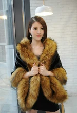 2015 Winter Faux Fur Coats Leather grass fox fur mink rabbit fur poncho cape bridal wedding dress shawl cape women vest fur coat