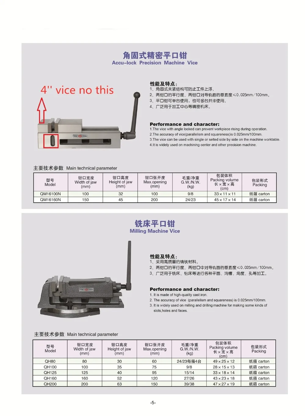 Accu-lock прецизионная машина тиски QM16100N 4 дюйма машина тиски