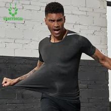 Vansydical мужские спортивные футболки для бега эластичные быстросохнущие фитнес-топы для бега спортивные майки