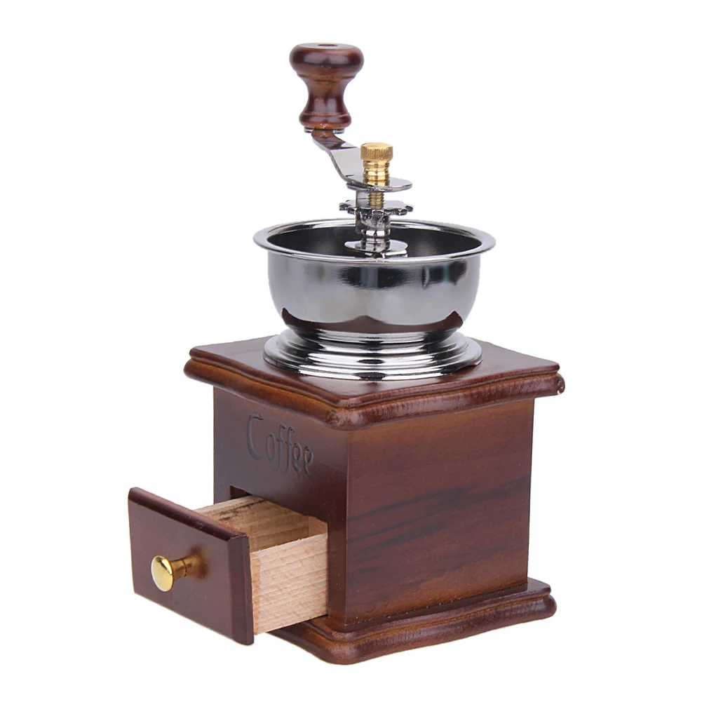 Wooden and Metal Mill Coffee Maker Grinders Retro Mini Manual Coffee Grinder Hand Handmade Grinder