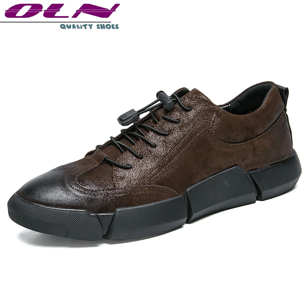 

OLN New Fashion Casual Shoes Men 2019 Lace up Flats Sports PU Sneakers Outdoor Trendy Board Shoe Jogging Quality Boots Hot Sale