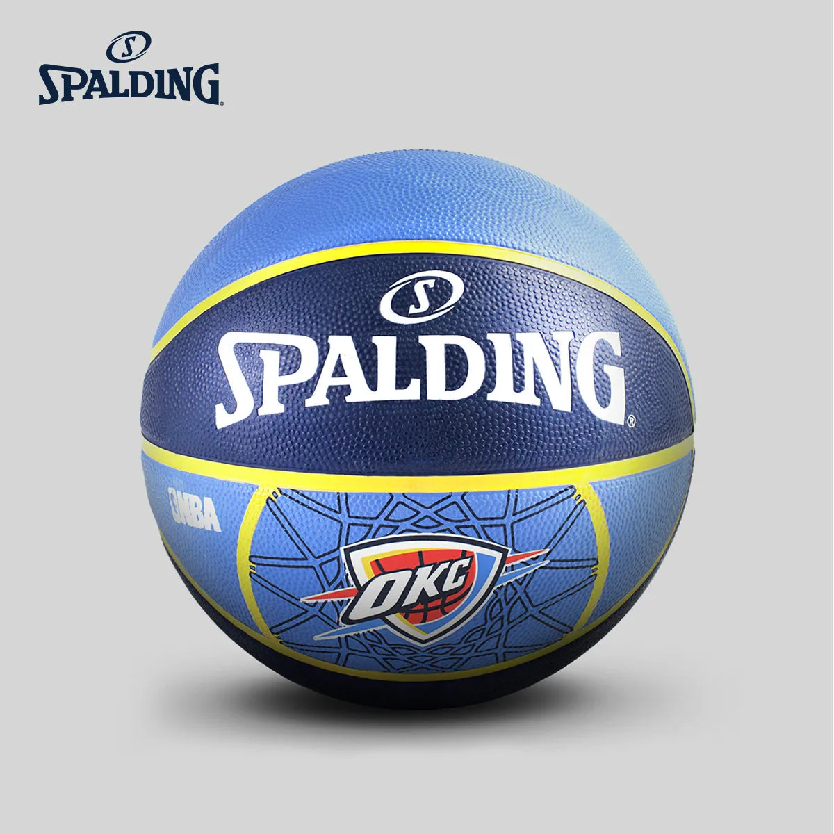 

Original SPALDING NBA Oklahoma City Thunder Team Emblem 7# Rubber Men's Basketball 83-165Y