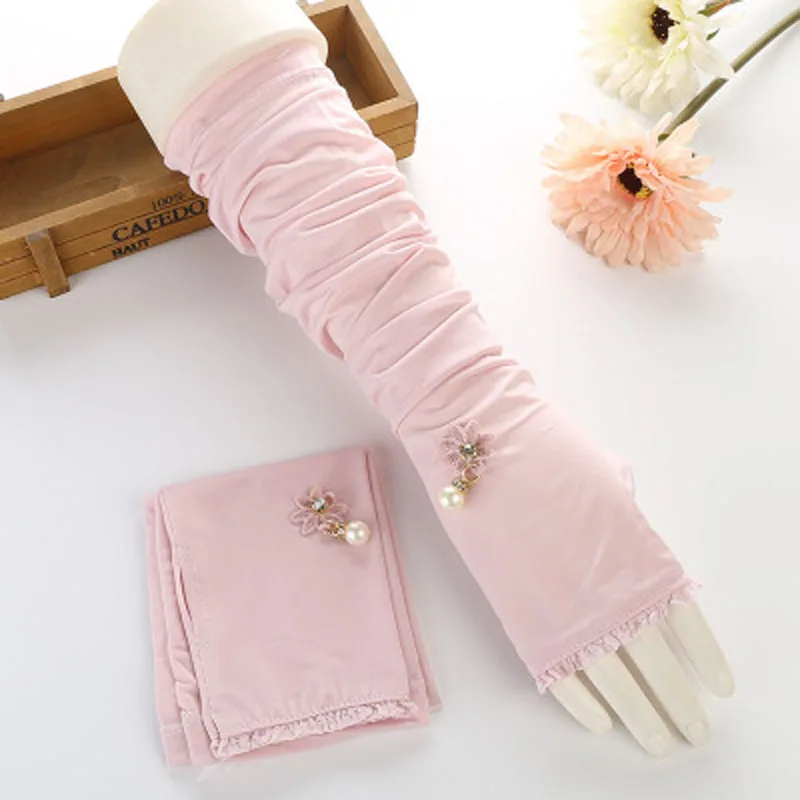 2019 New Summer Sexy Women's Hand Gloves Sun UV Protect Long Stretch Gloves for Lady Girls Accessories 52cm Lace Driving Gloves (9)