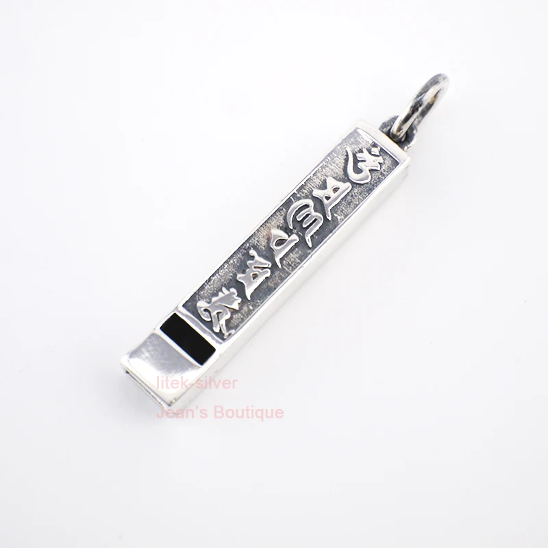 925 Sterling Silver Ohm Om mani padme hum Whistle Pendant for Necklace