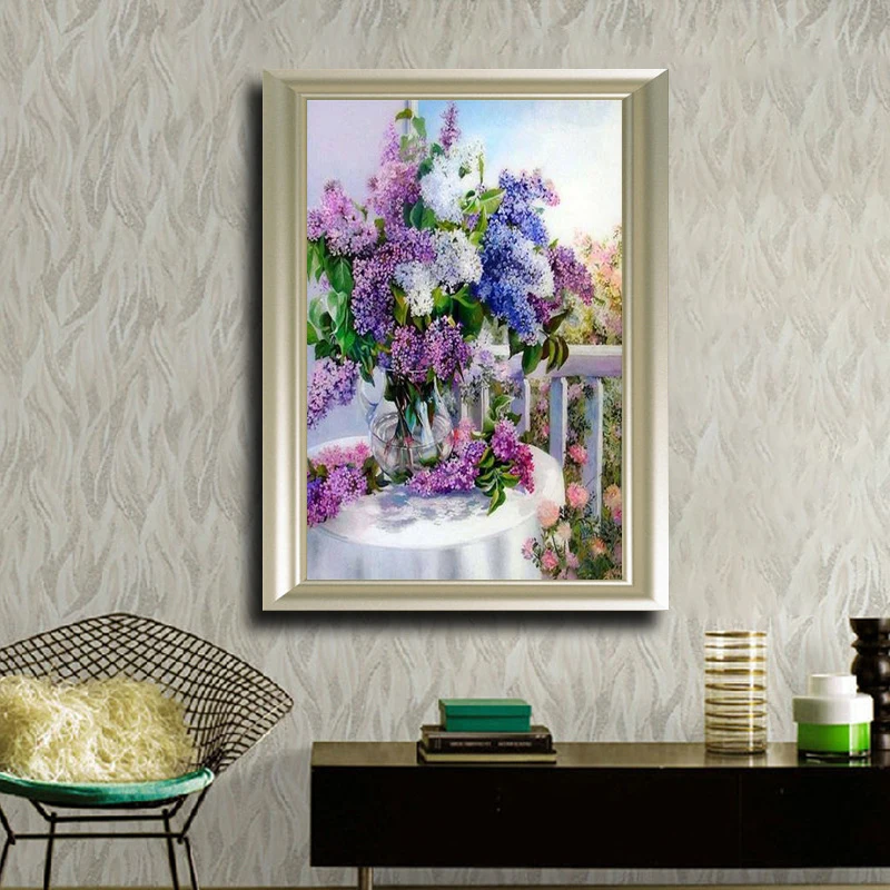 

DIY 5D Diamond Painting Purple Lavender Diamond Embroidery Cartoon Picture Of Rhinestones Home Decor