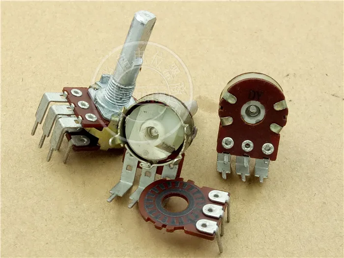Taiwan Dy Audio Potentiometer Volume Encoder Dual 16 Type With Step 48 Points Handle Length 25mm