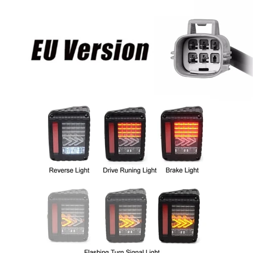 Универсальный светодиодный фонарь для прицепа, стоп-сигнал поворота, задний фонарь для Jeep YJ JK CJ Pickup Truck Van - Цвет: European version