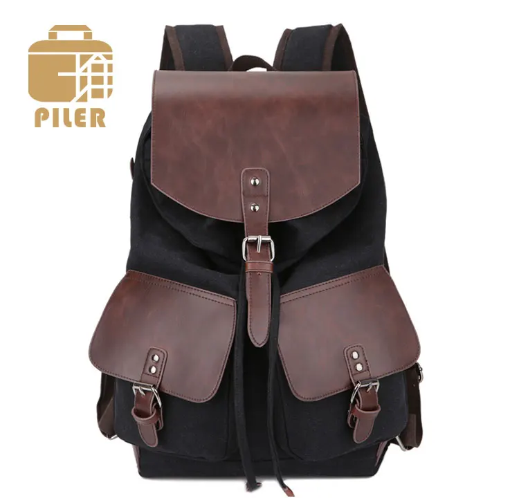 Высококачественный винтажный рюкзак, школьный рюкзак, мужская кожаная сумка для путешествий, брендовый повседневный рюкзак с завязками, модный рюкзак